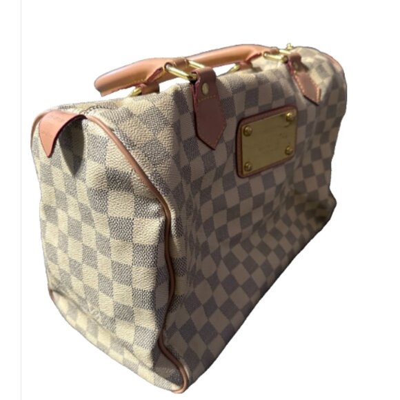 Designer handbag checkered tan and gray - Picture 4 of 4